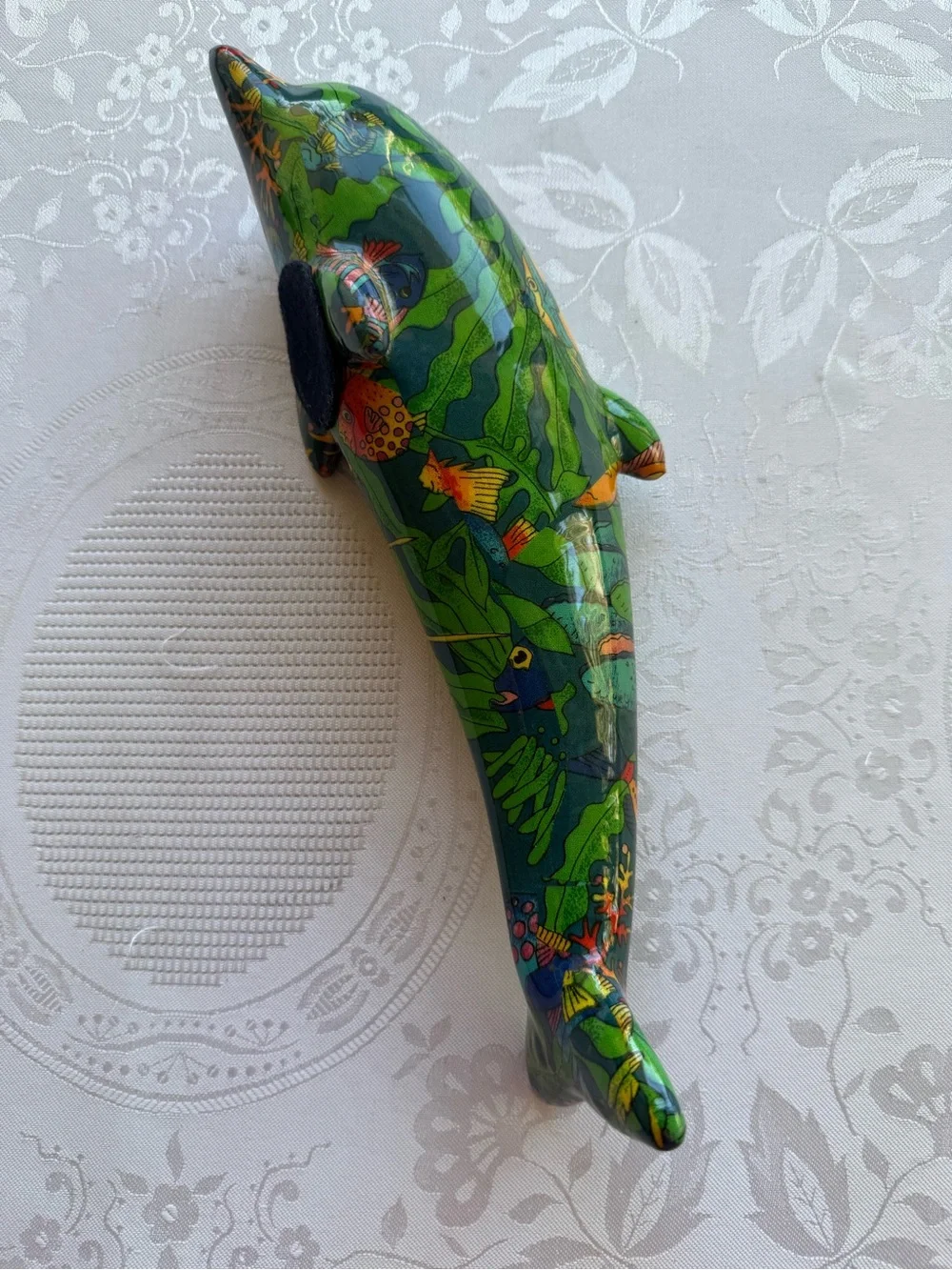 Sea/Marine Life Dolphin Ceramic Home Decor Art Design Piece Multicolored Graphic